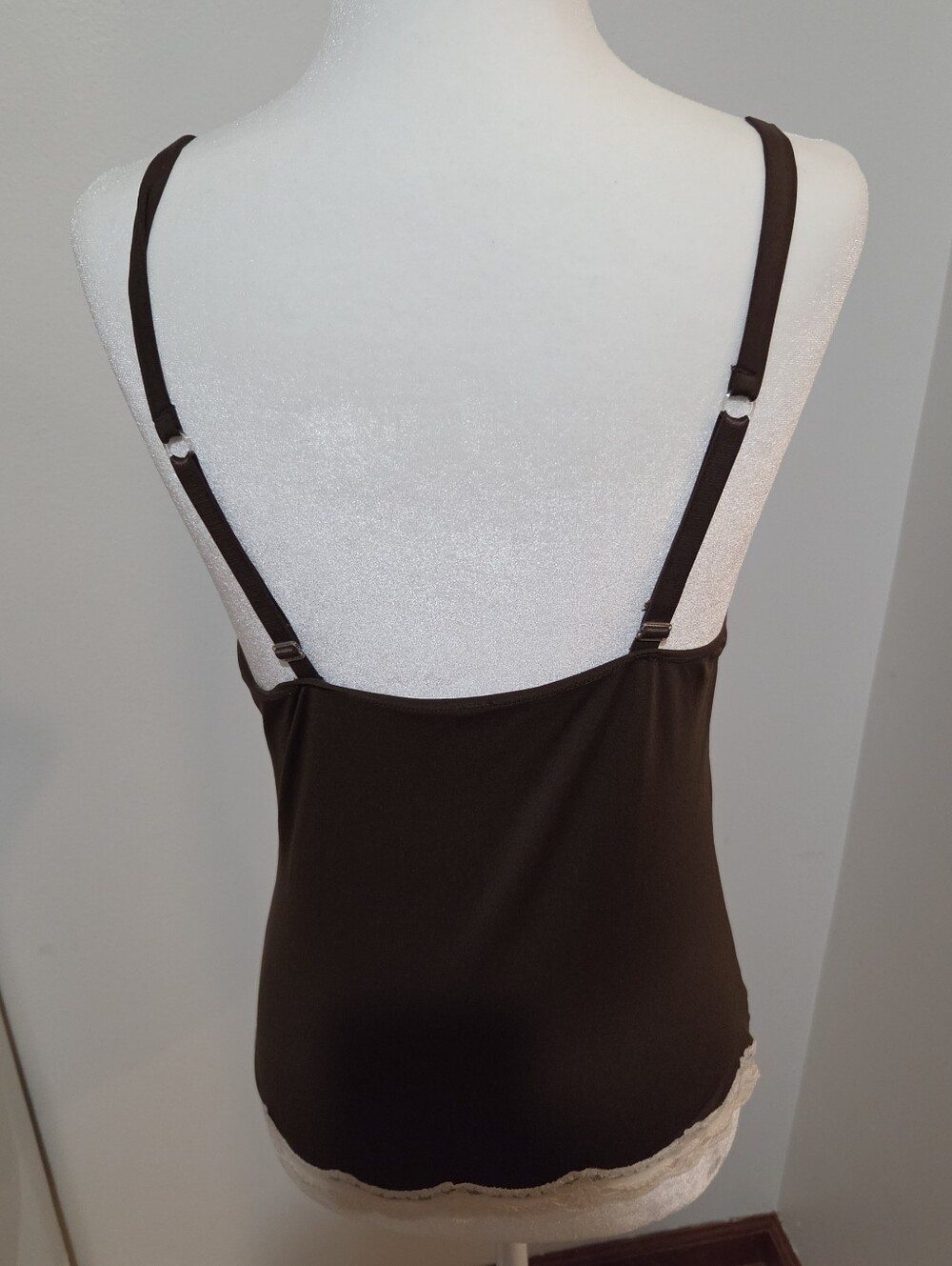 Vintage Y2k Brown And Cream Lace Dainty Feminine Casual Cami Tank Top | S - Picture 5 of 10